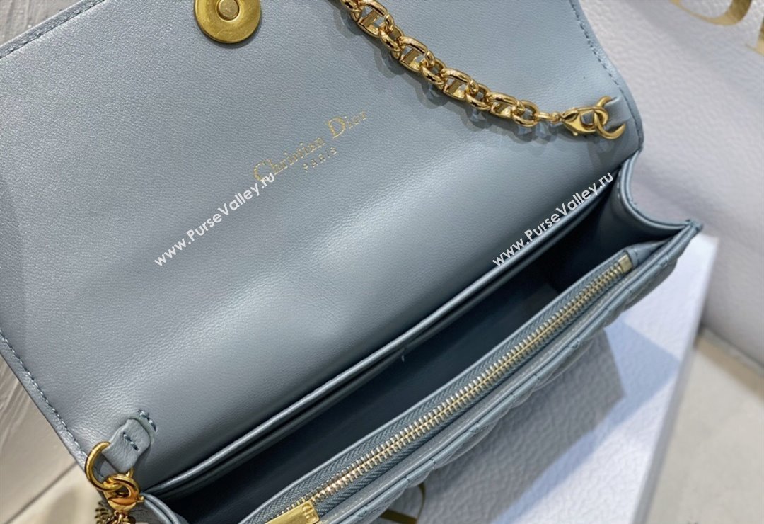 Dior Caro Pouch Bag in Cloud Blue Soft Cannage Calfskin 2024 (XXG-23112510)