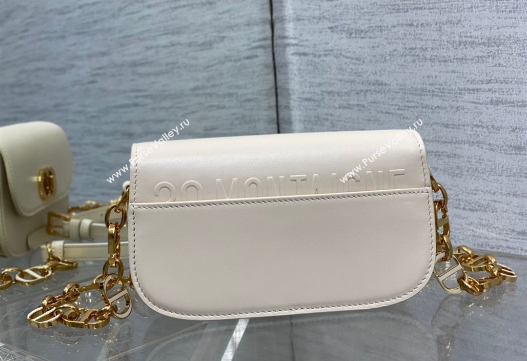 Dior Small 30 Montaigne Avenue Bag in Box Calfskin White 2024 (XXG-23112502)
