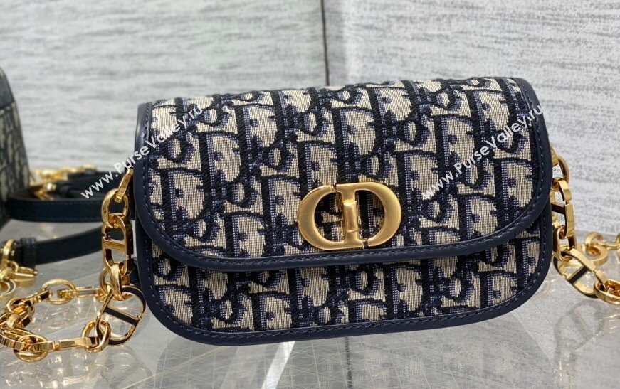 Dior Small 30 Montaigne Avenue Bag in Blue Dior Oblique Jacquard 2024 (XXG-23112505)