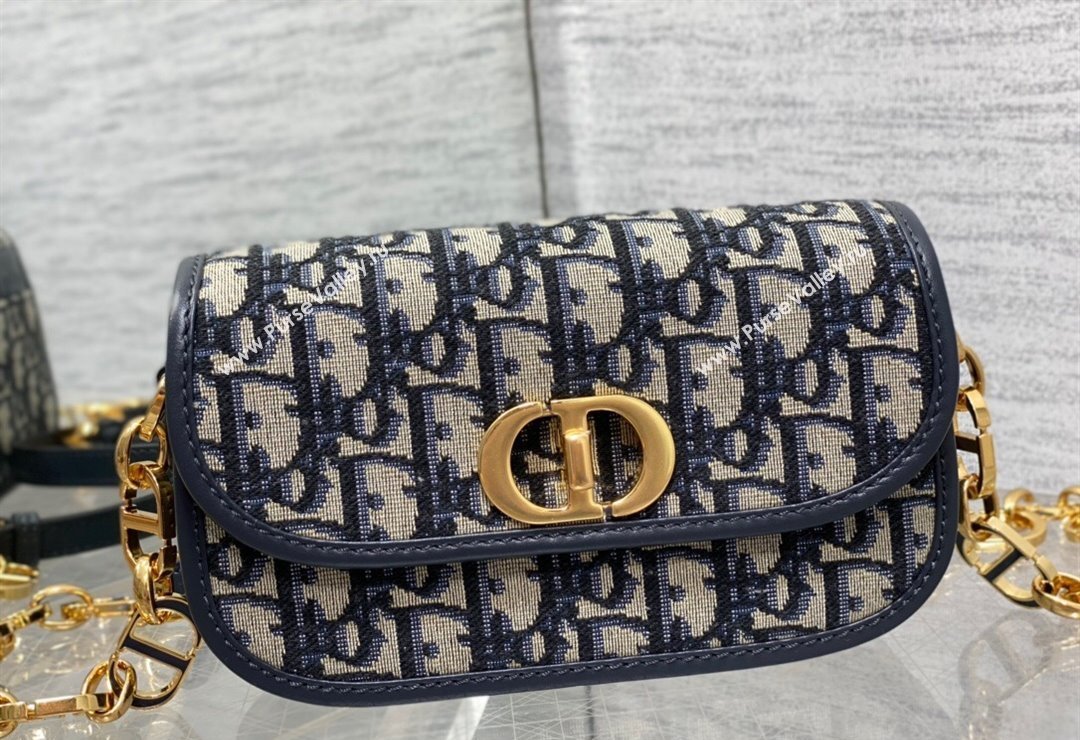 Dior Small 30 Montaigne Avenue Bag in Blue Dior Oblique Jacquard 2024 (XXG-23112505)