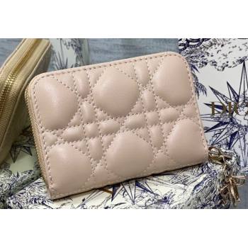 Lady Dior Voyageur Small Coin Purse in Beige Cannage Lambskin 2024 (XXG-23112514)