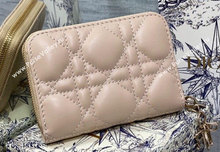 Lady Dior Voyageur Small Coin Purse in Beige Cannage Lambskin 2024 (XXG-23112514)