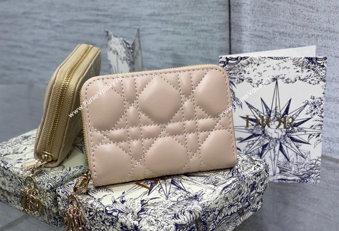 Lady Dior Voyageur Small Coin Purse in Beige Cannage Lambskin 2024 (XXG-23112514)