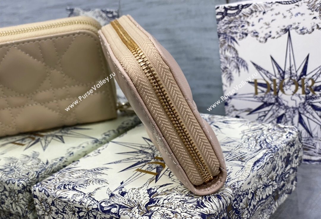 Lady Dior Voyageur Small Coin Purse in Beige Cannage Lambskin 2024 (XXG-23112514)