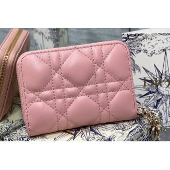 Lady Dior Voyageur Small Coin Purse in Pink Cannage Lambskin 2024 (XXG-23112513)
