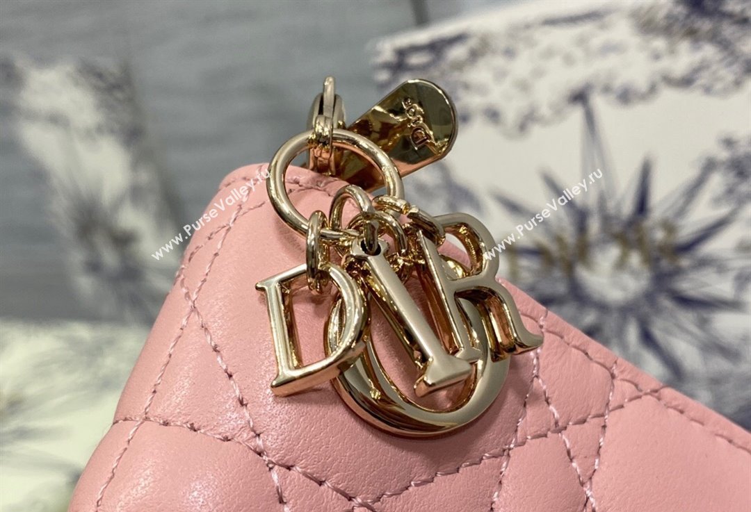 Lady Dior Voyageur Small Coin Purse in Pink Cannage Lambskin 2024 (XXG-23112513)