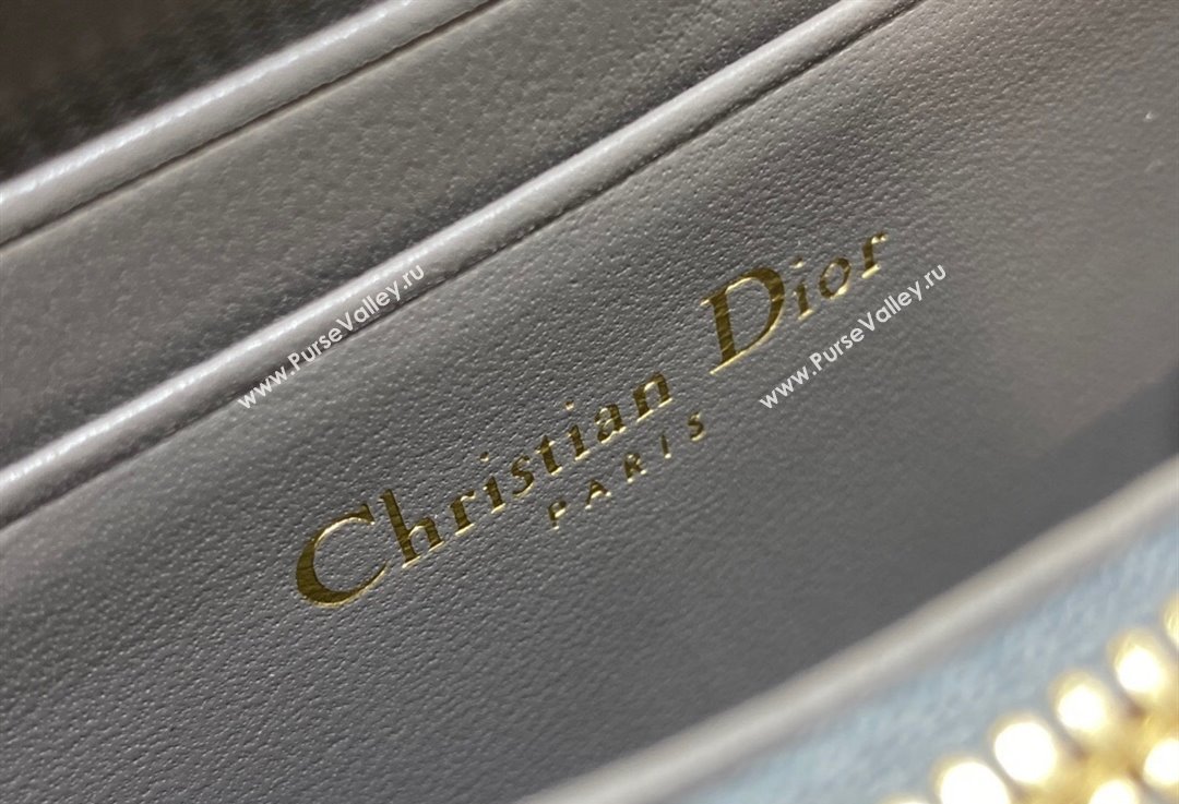 Lady Dior Voyageur Small Coin Purse in Gray Patent Cannage Calfskin 2024 (XXG-23112518)