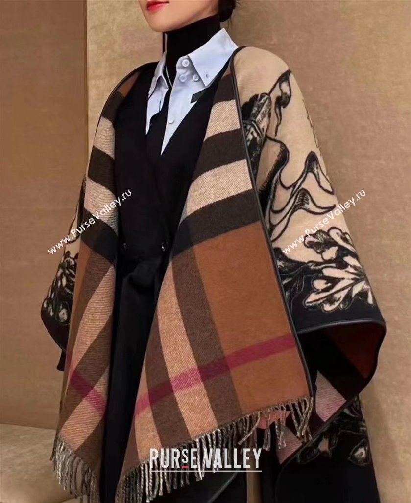 Burberry Reversible EKD Wool Cape Beige Top Quality (wtz-23112715)