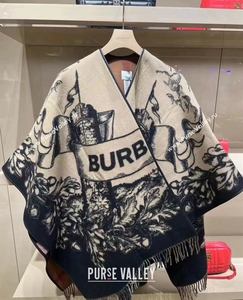 Burberry Reversible EKD Wool Cape Beige Top Quality (wtz-23112715)