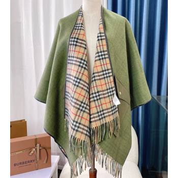 Burberry Reversible Check Wool Cape Green Top Quality (wtz-23112720)