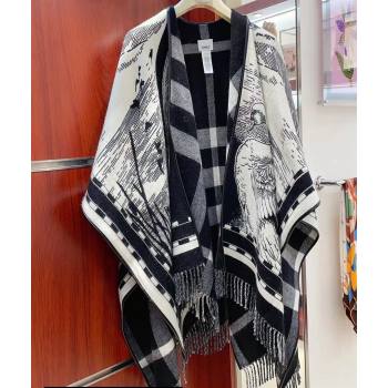 Burberry Reversible EKD Wool Cape Gray Top Quality (wtz-23112716)