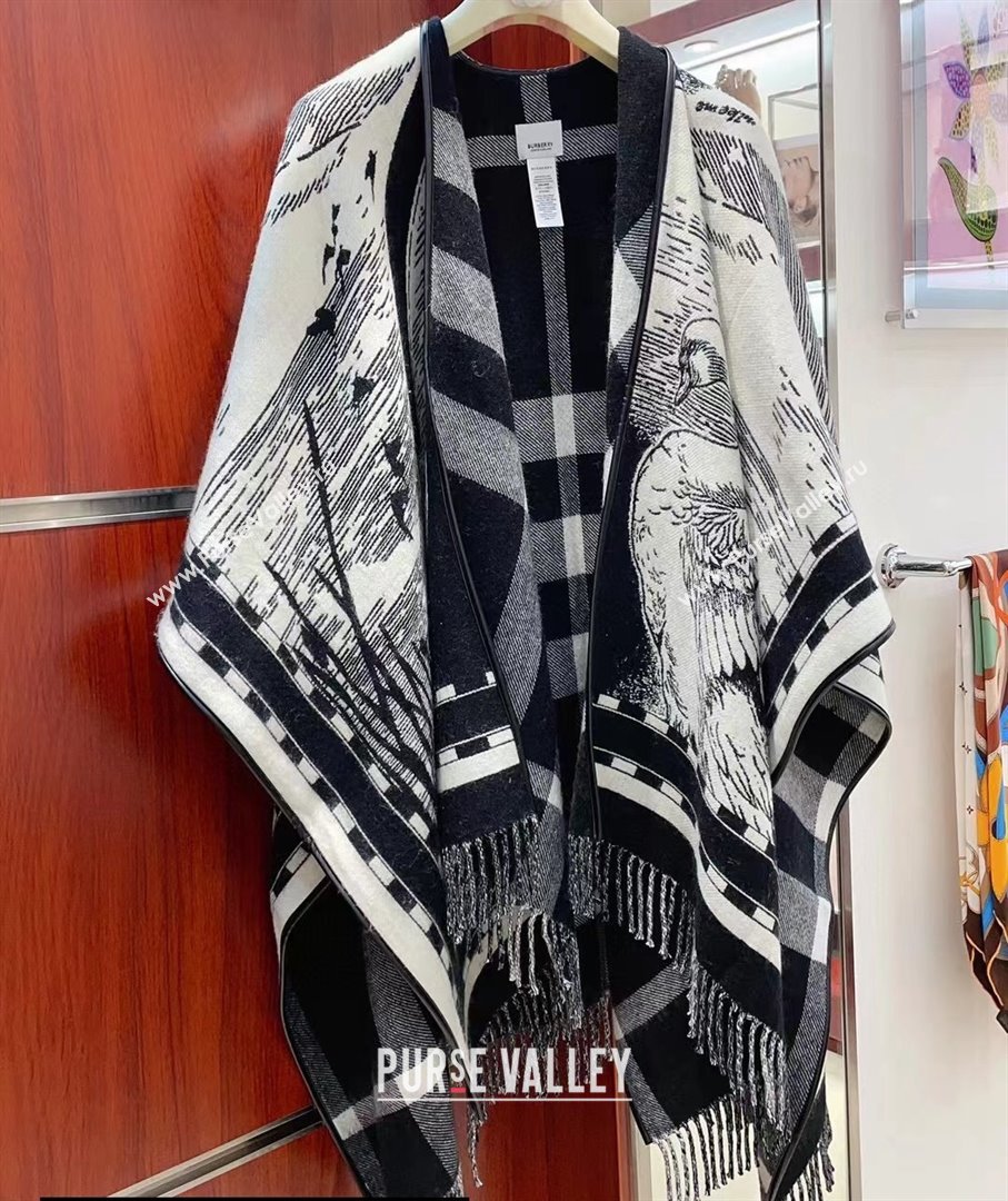 Burberry Reversible EKD Wool Cape Gray Top Quality (wtz-23112716)