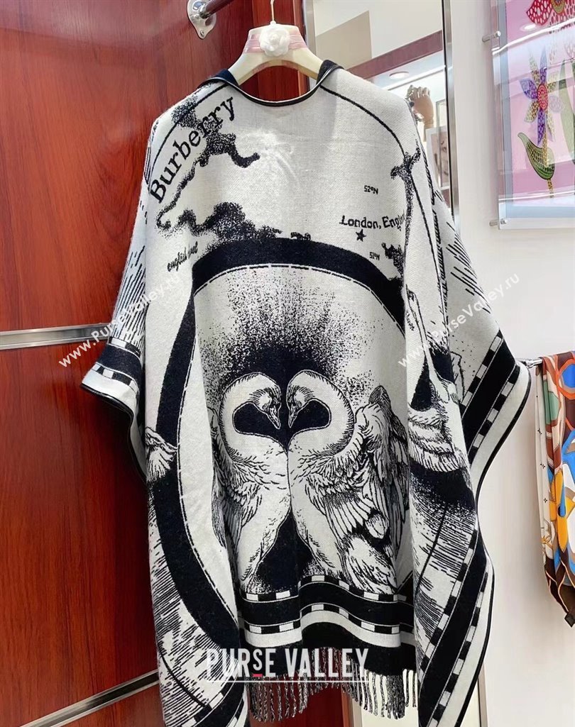 Burberry Reversible EKD Wool Cape Gray Top Quality (wtz-23112716)