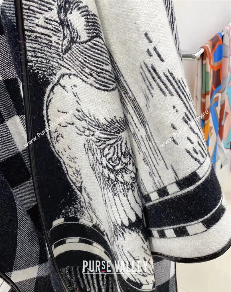 Burberry Reversible EKD Wool Cape Gray Top Quality (wtz-23112716)