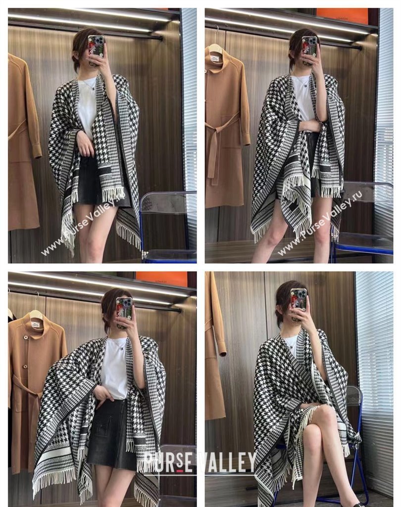 Dior Black and White Cashmere 30 Montaigne Poncho Top Quality (wtz-23112712)