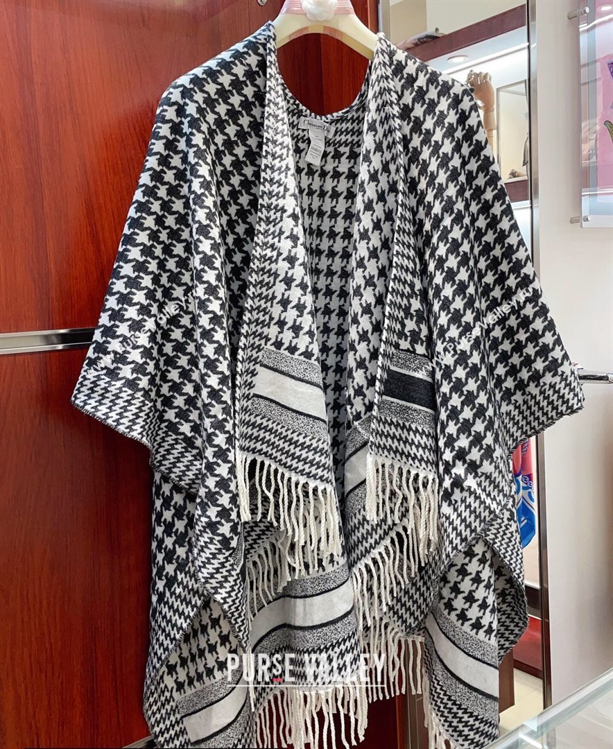 Dior Black and White Cashmere 30 Montaigne Poncho Top Quality (wtz-23112712)