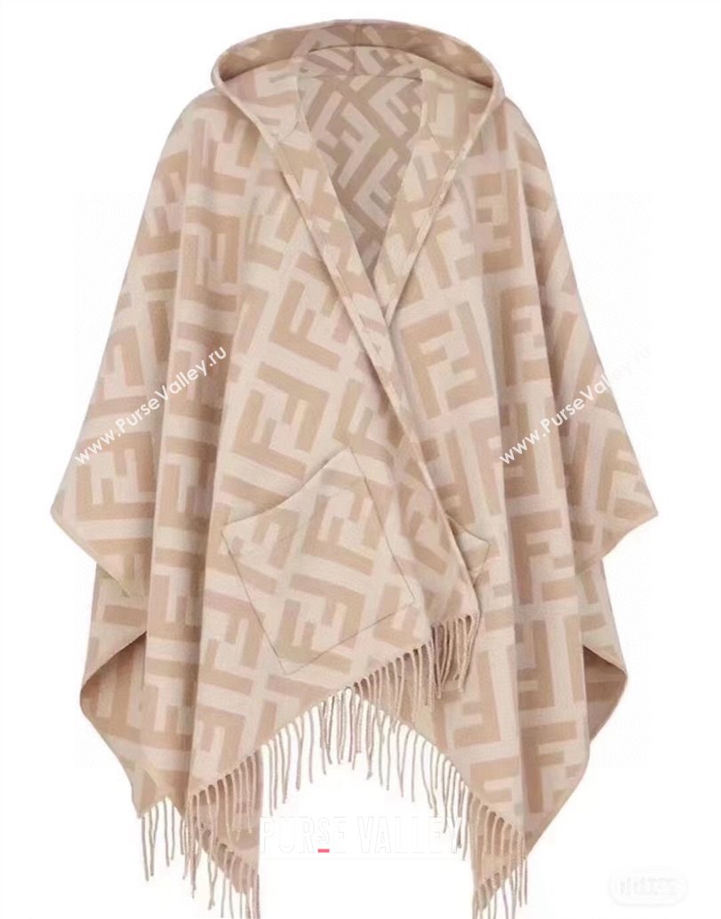 Fendi FF Beige cashmere poncho Top Quality (wtz-23112707)