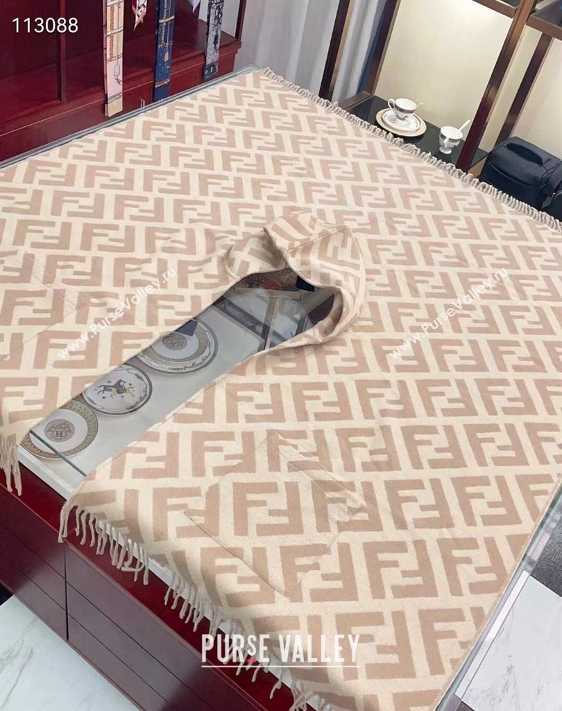 Fendi FF Beige cashmere poncho Top Quality (wtz-23112707)