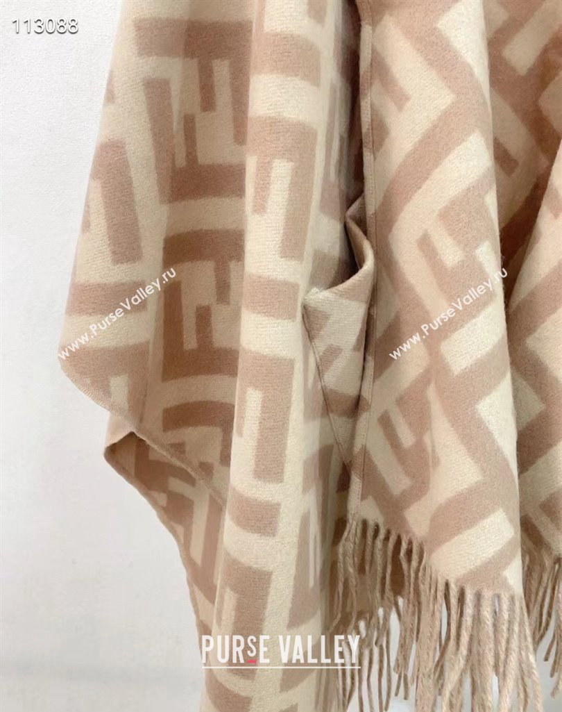 Fendi FF Beige cashmere poncho Top Quality (wtz-23112707)