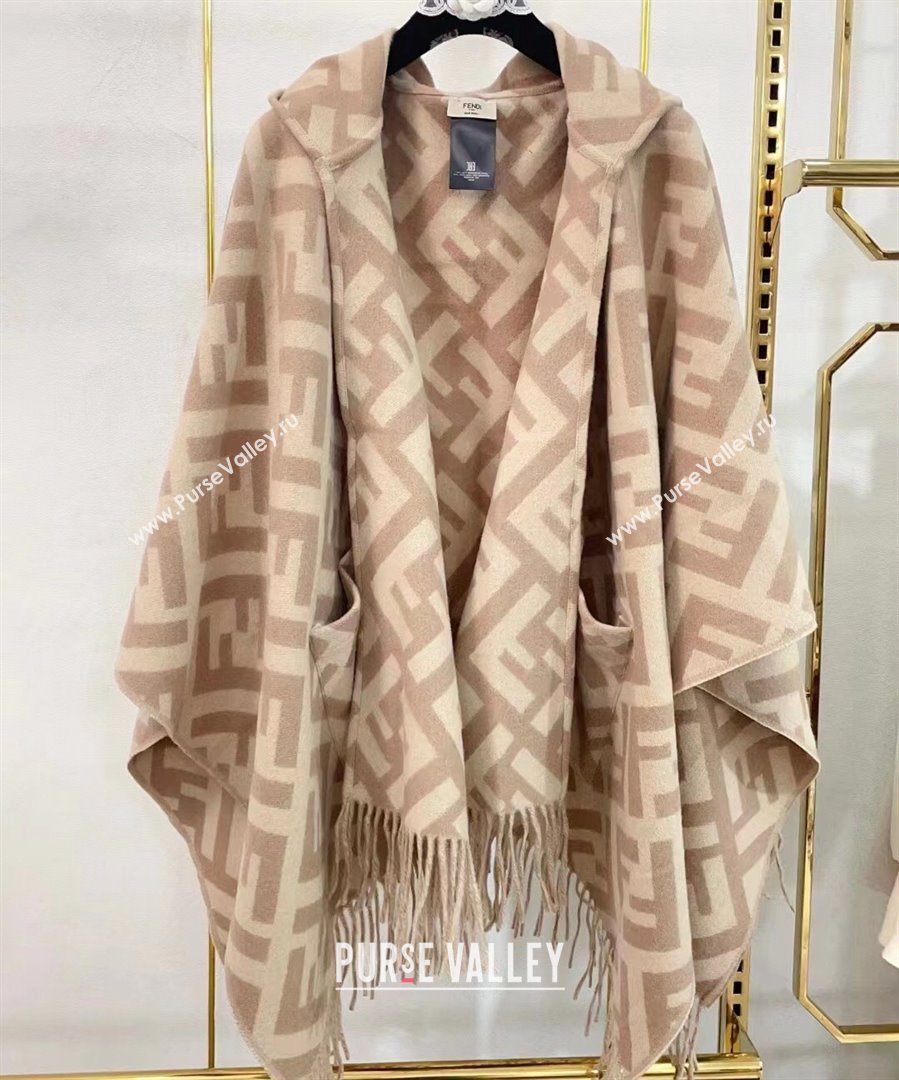 Fendi FF Beige cashmere poncho Top Quality (wtz-23112707)
