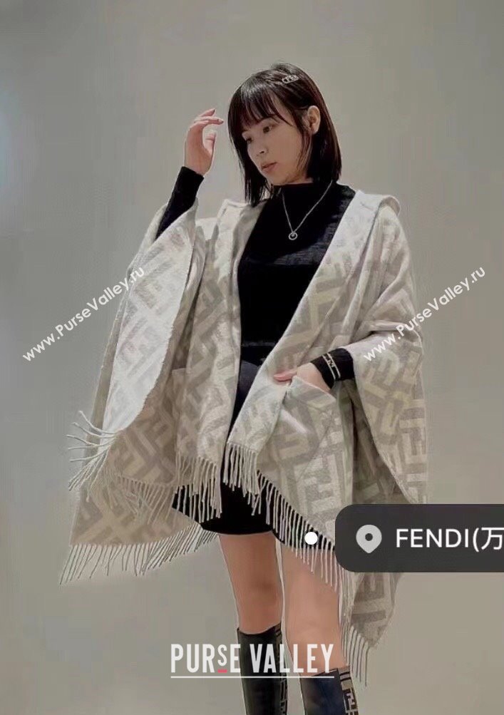 Fendi FF Gray cashmere poncho Top Quality (wtz-23112708)