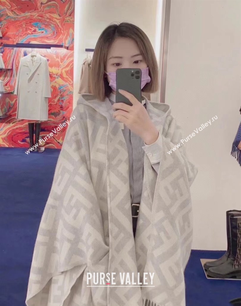 Fendi FF Gray cashmere poncho Top Quality (wtz-23112708)