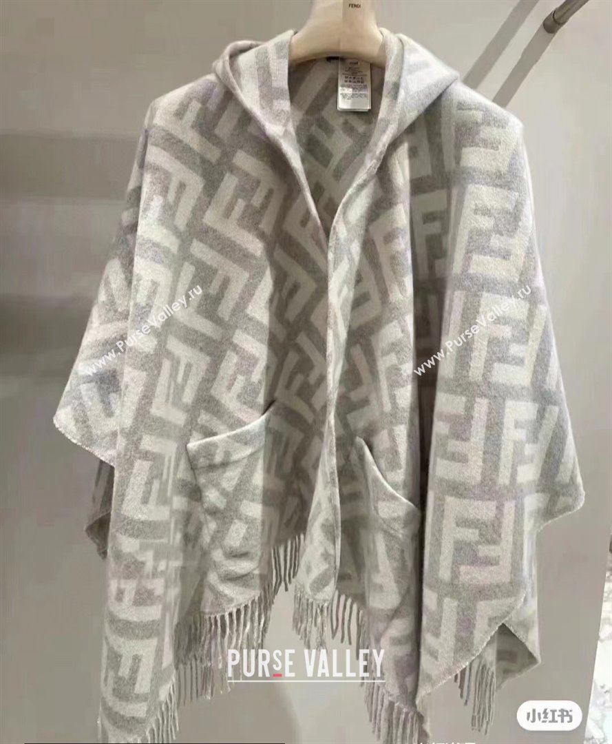Fendi FF Gray cashmere poncho Top Quality (wtz-23112708)
