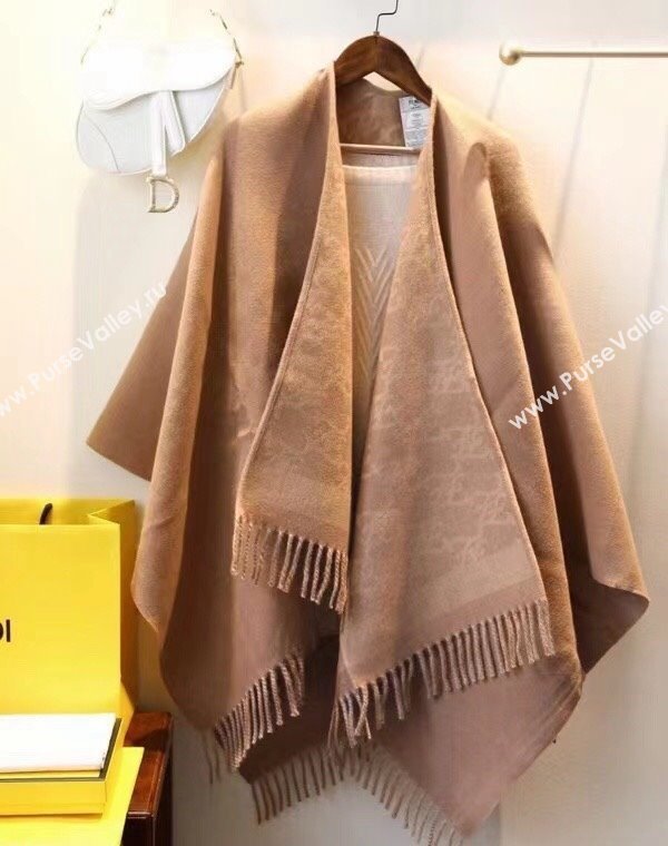 Fendi FF Karligraphy Reversible Cashmere-Wool Poncho Top Quality (wtz-23112706)