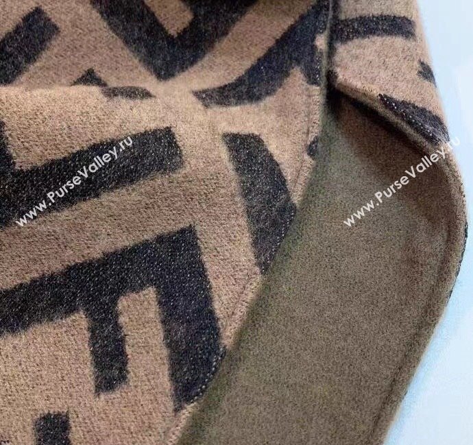 Fendi FF Dark Green wool and cashmere poncho Top Quality (wtz-23112703)