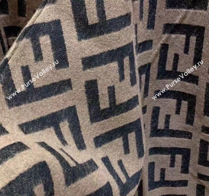 Fendi FF Dark Green wool and cashmere poncho Top Quality (wtz-23112703)