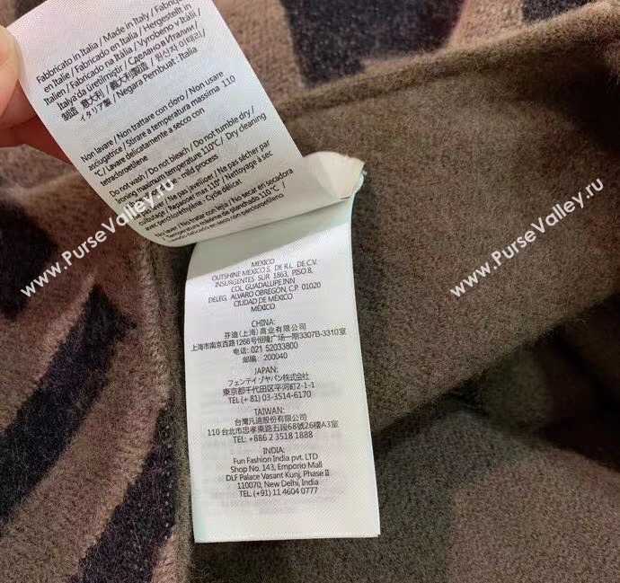 Fendi FF Dark Green wool and cashmere poncho Top Quality (wtz-23112703)