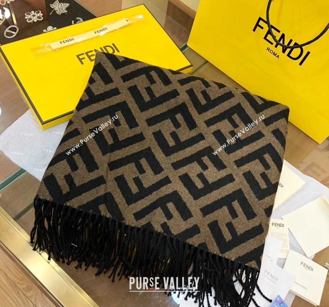 Fendi FF Black wool and cashmere poncho Top Quality (wtz-23112705)