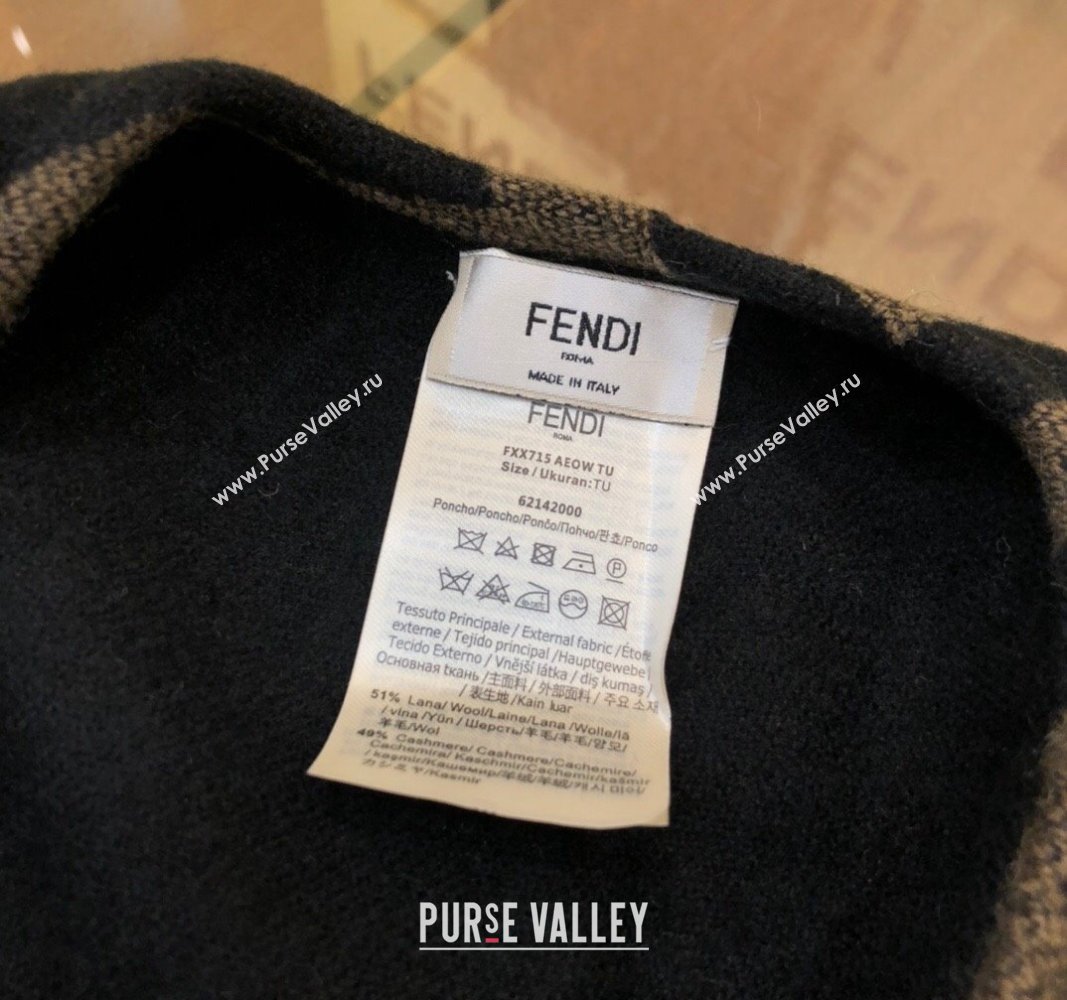 Fendi FF Black wool and cashmere poncho Top Quality (wtz-23112705)