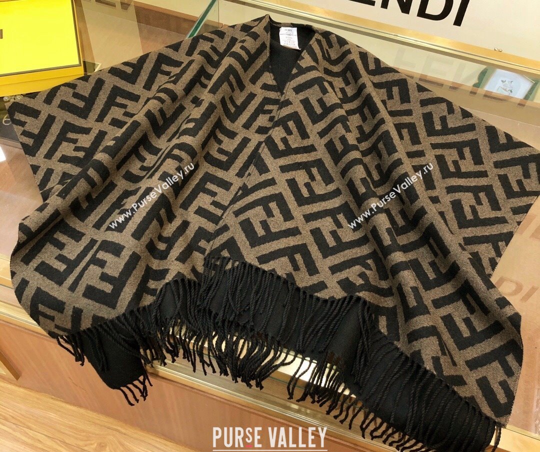 Fendi FF Black wool and cashmere poncho Top Quality (wtz-23112705)