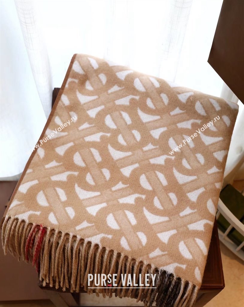 Burberry Monogram Wool Cashmere Reversible Cape Beige Top Quality (wtz-23112713)