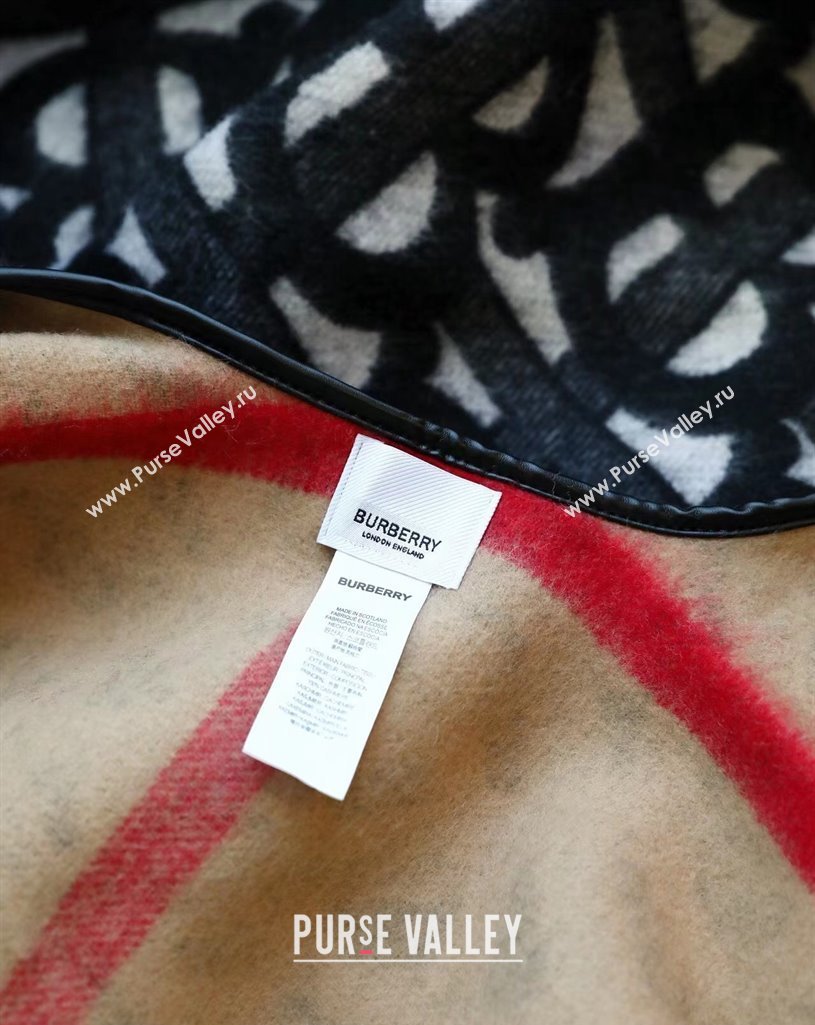 Burberry Monogram Wool Cashmere Reversible Cape Black Top Quality (wtz-23112714)