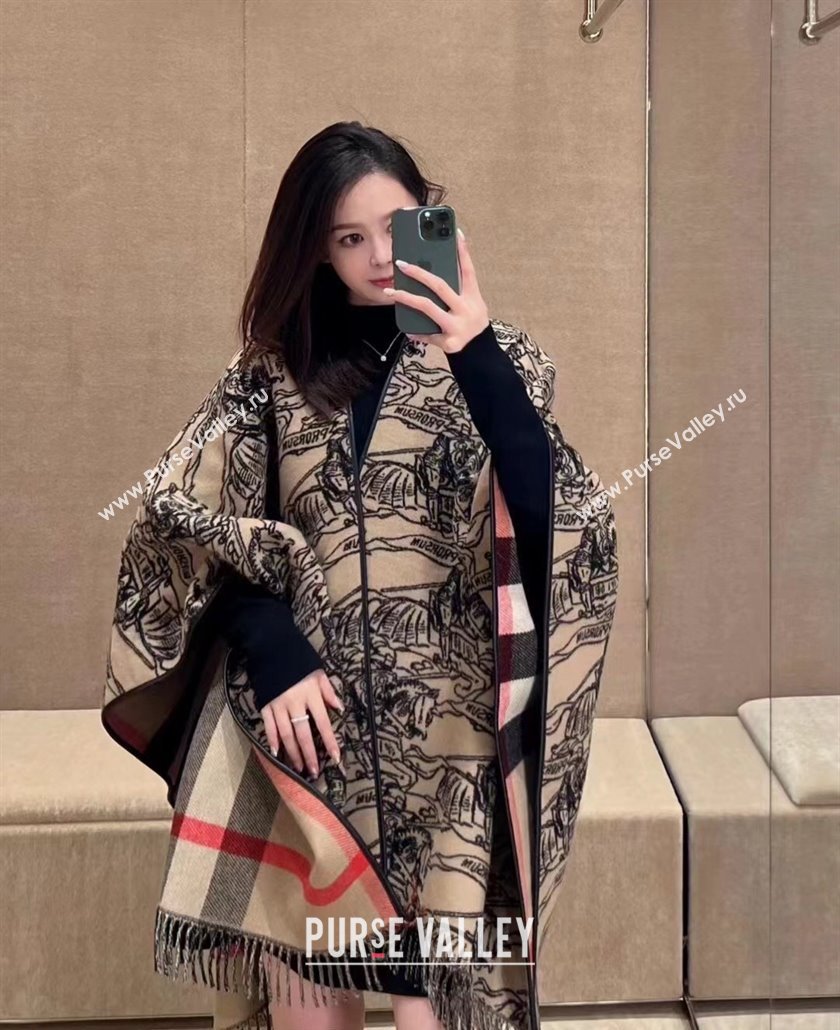 Burberry EKD Wool Cape Beige Top Quality (wtz-23112719)