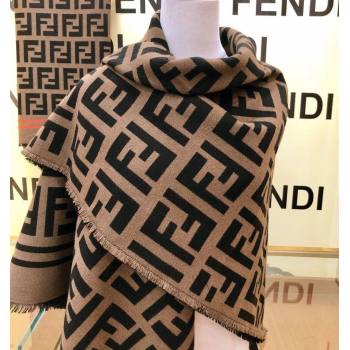 Fendi FF Brown Silk and Wool throw Blanket Top Quality (wtz-23112701)