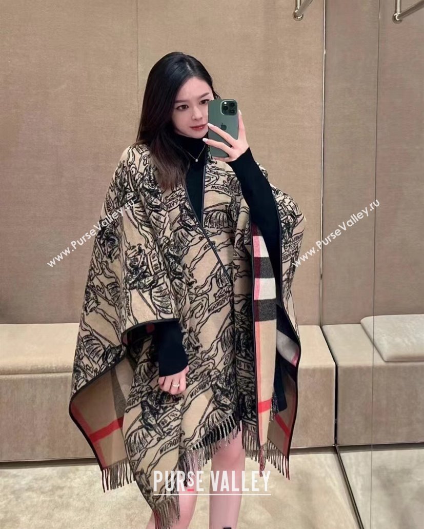Burberry EKD Wool Cape Beige Top Quality (wtz-23112719)