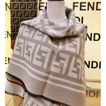 Fendi FF Gray Silk and Wool throw Blanket Top Quality (wtz-23112702)