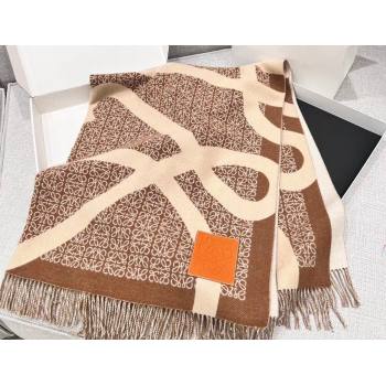 Loewe Anagram blanket in wool Camel (wtz-23112501)