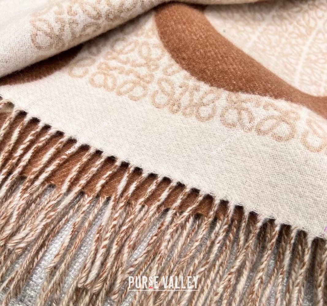 Loewe Anagram blanket in wool Camel (wtz-23112501)