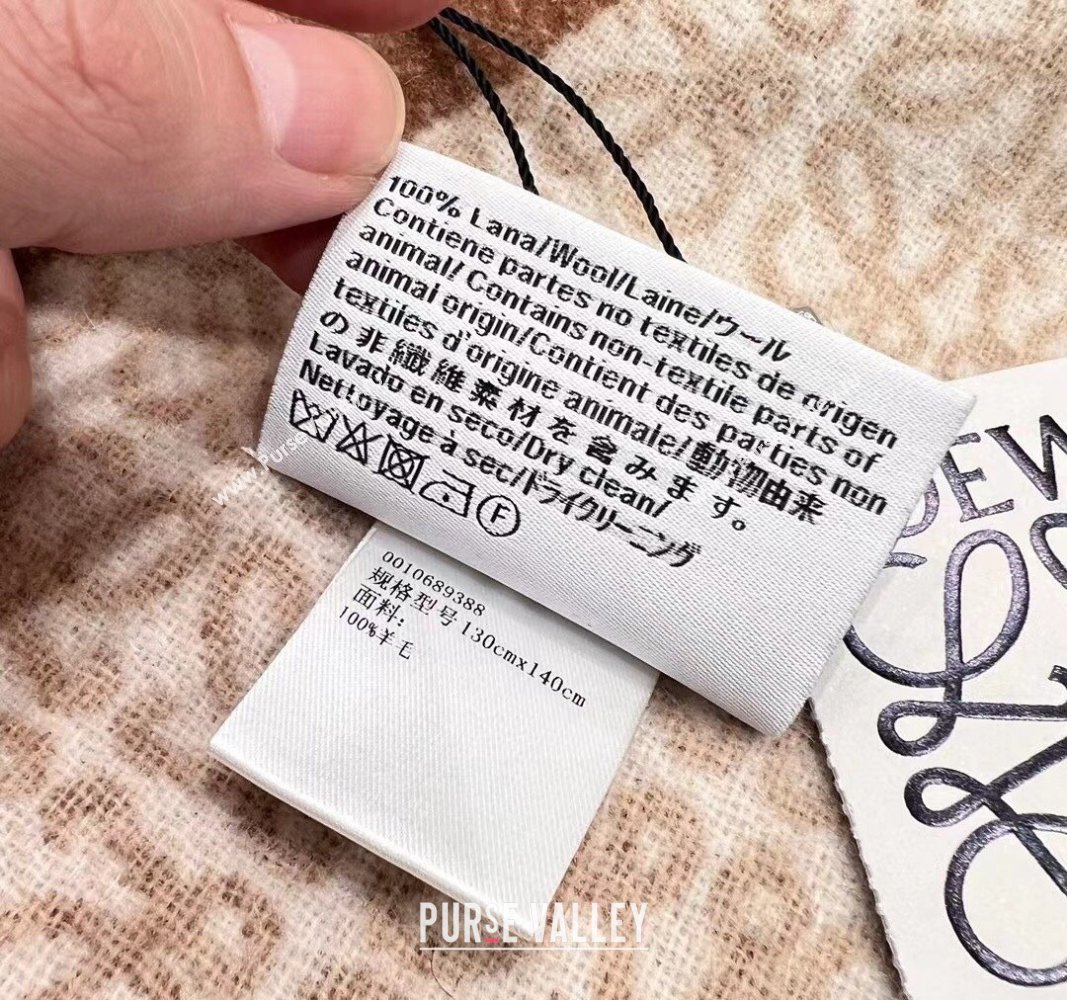 Loewe Anagram blanket in wool Camel (wtz-23112501)