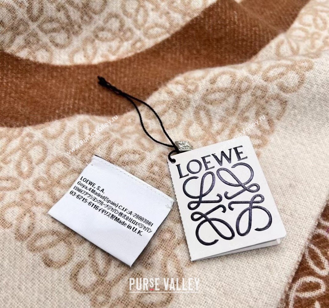 Loewe Anagram blanket in wool Camel (wtz-23112501)