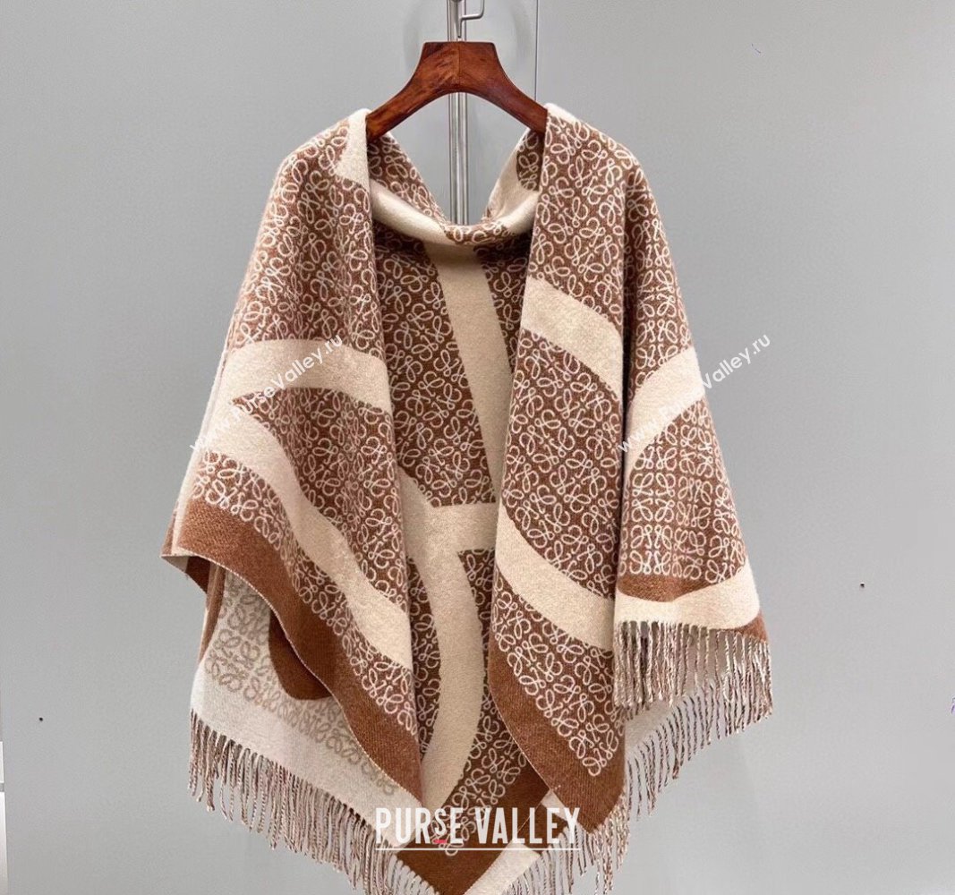 Loewe Anagram blanket in wool Camel (wtz-23112501)