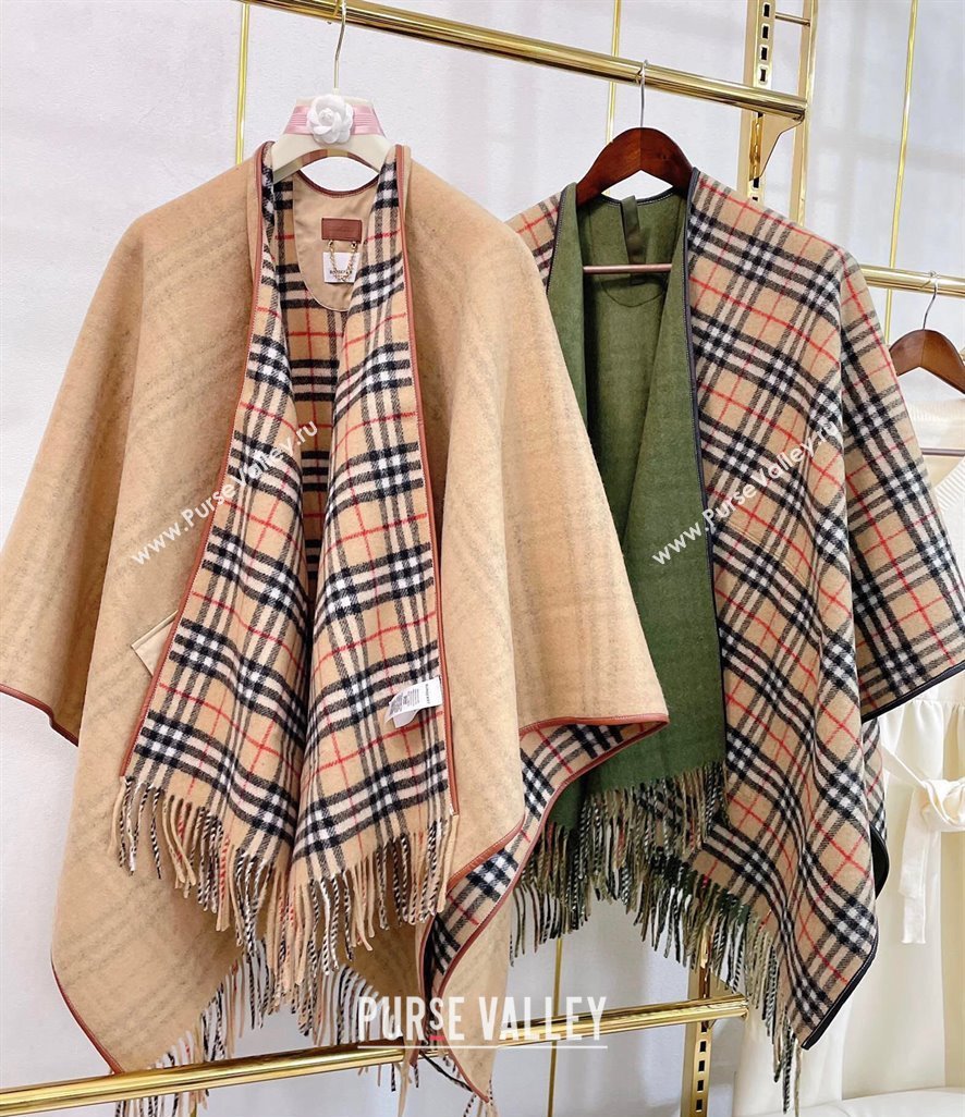 Burberry Reversible Check Wool Cape Green Top Quality (wtz-23112720)