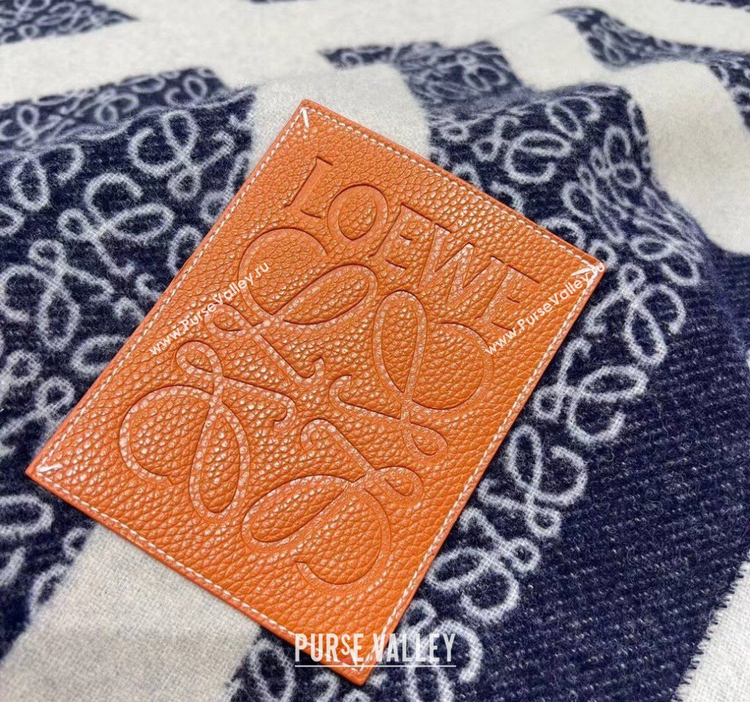 Loewe Anagram blanket in wool Navy Blue (wtz-23112503)