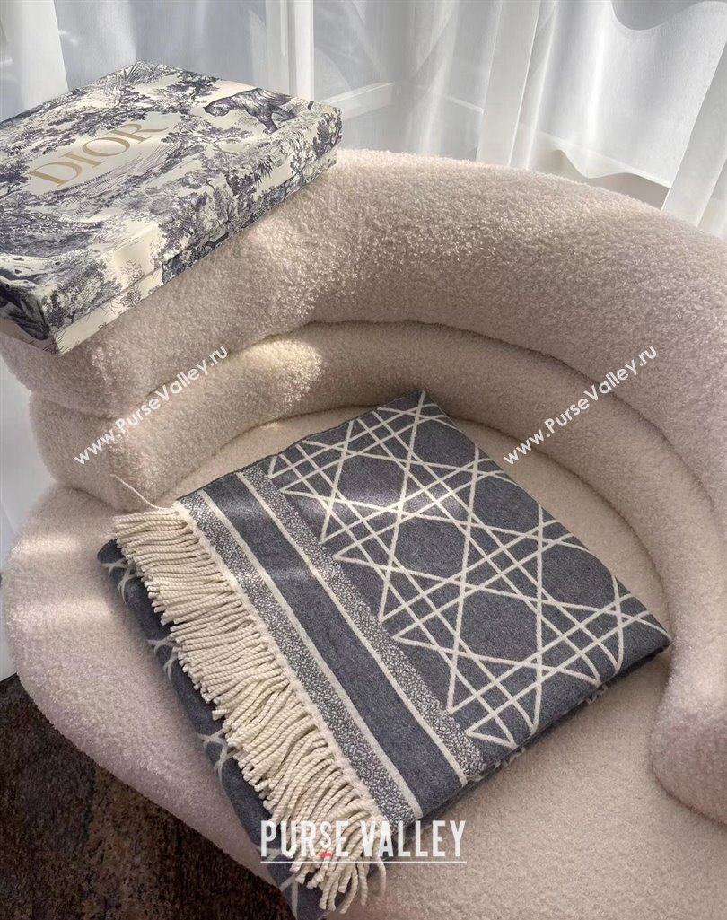 Dior Gray Cashmere Cannage Shawl Top Quality (wtz-23112710)