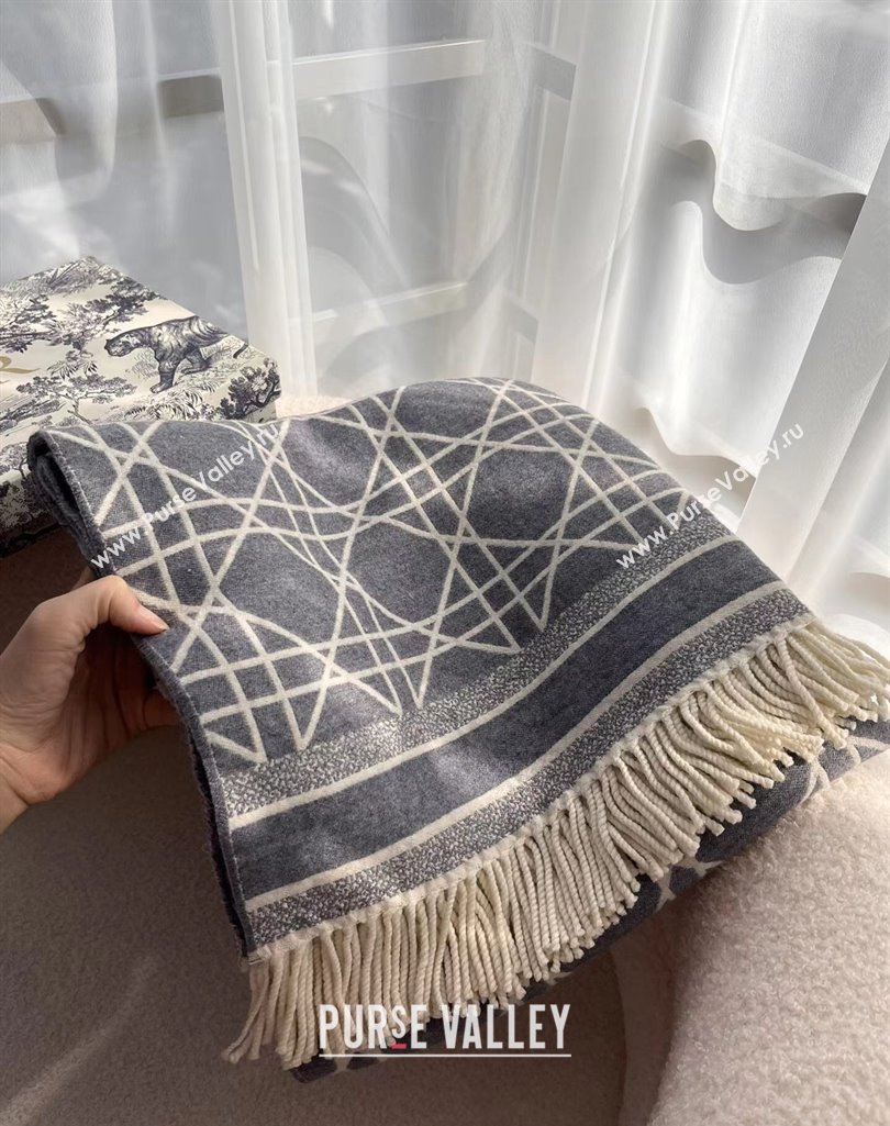 Dior Gray Cashmere Cannage Shawl Top Quality (wtz-23112710)