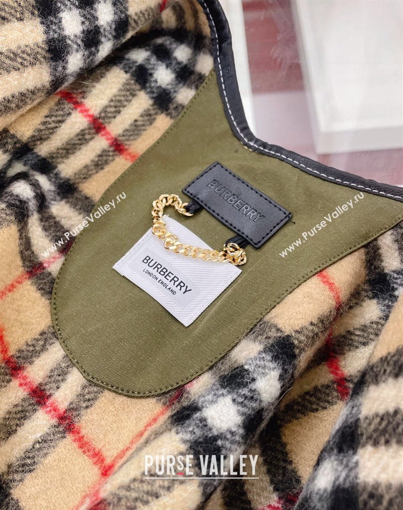 Burberry Reversible Check Wool Cape Green Top Quality (wtz-23112720)
